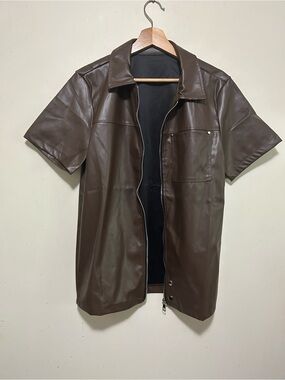 Vegan unisex leather outter shirt